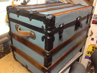 How do you restore a vintage steamer trunk?