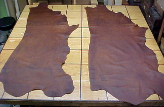 rustic brown leather hides for sale