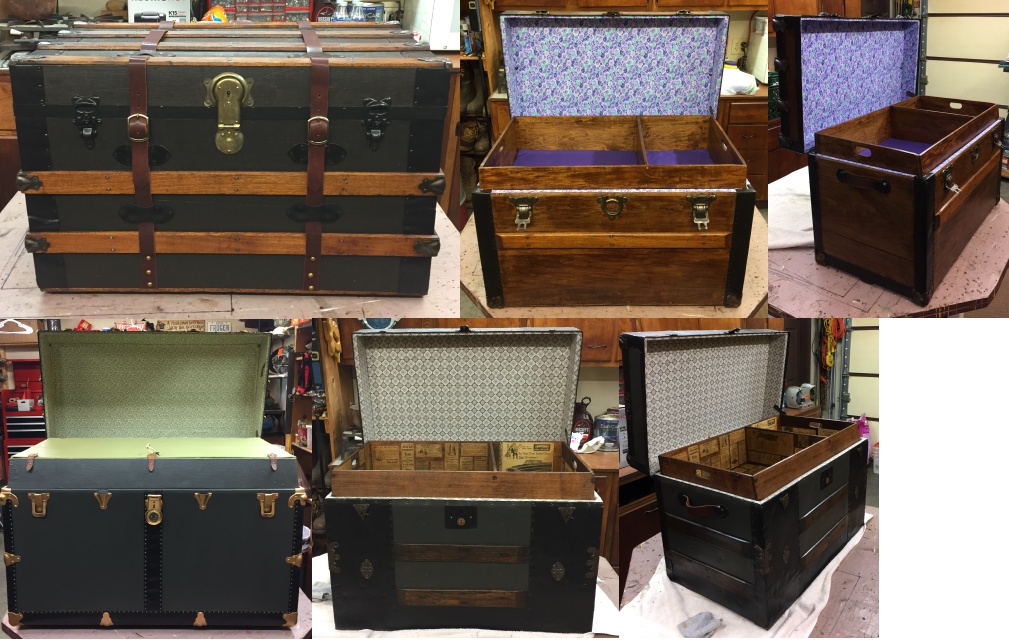 how to refinish an antique steamer trunk