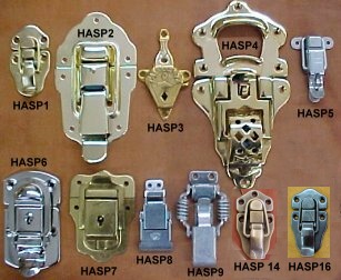 Replacement hasps, drawbolts, catches, clasps, closures for antique trunks
