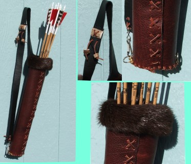Hand made leather quivers