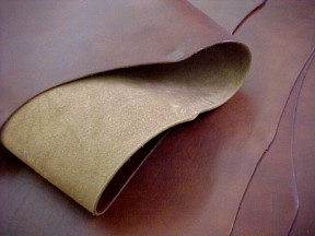 Thick brown leather hides