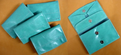 Aqua blue leather purses
