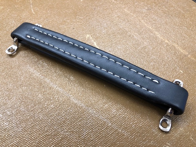 Replacement leather suitcase handle with hardware
