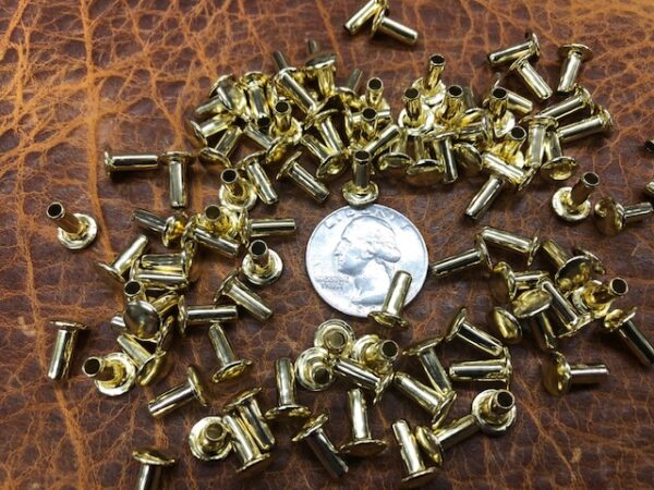 Bright brass tubular rivets for sale