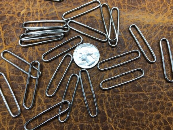 1.25 Inch Nickel Plated Steel Keepers for Belts and Straps