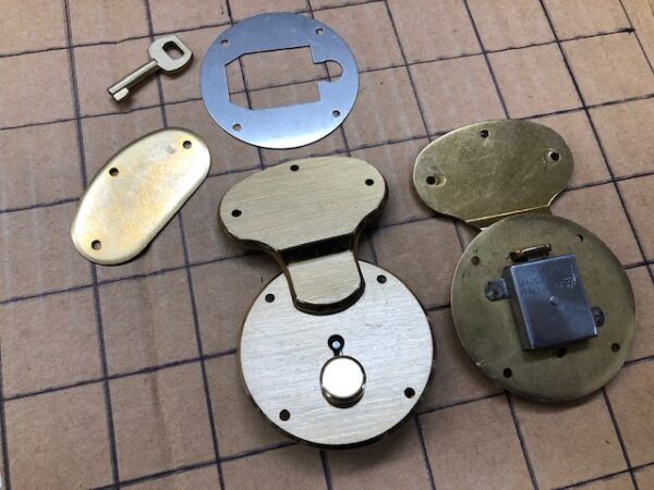 Roundish Brass Purse Locks with Key - New Old Stock!