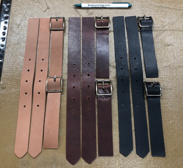 Short Leather Strap Sets For Footlocker, Leather Trunk Straps