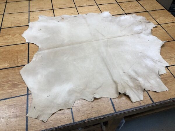 Veg Tan Calf Split leather is thin in some spots
