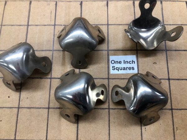 Smaller Sized Trunk Corners in Nickel Plated Steel, Sold in Sets of 4 with Free USA shipping CRNR37