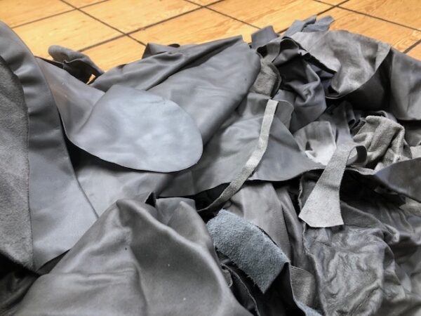 Upholstery Leather USA Cattlehide Scrap Pieces in Gray